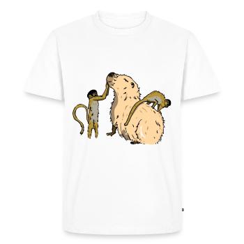 Singe écureuil animal mignon cadeau Capybara - T-shirt Premium bio Homme - blanc - Devant - Nico (187cm)