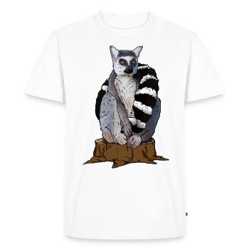 Doux singe katta est assis sur un arbre. Cadeau pour lémurien - T-shirt Premium bio Homme - blanc - Devant - Nico (187cm)