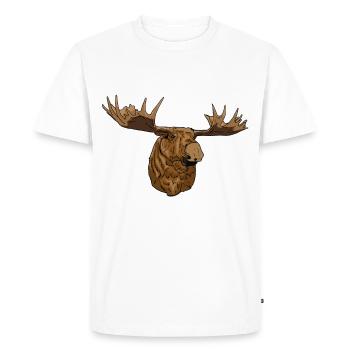 Hell brauner Elch mit kräftigen Geweih Geschenk - T-shirt Premium bio Homme - blanc - Devant - Nico (187cm)