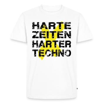 Les temps durs de la techno dure - T-shirt Premium bio Homme - blanc - Devant - Nico (187cm)