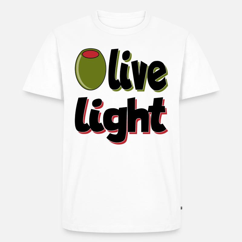 Olive LIght - Männer Premium Bio T-Shirt - Weiß