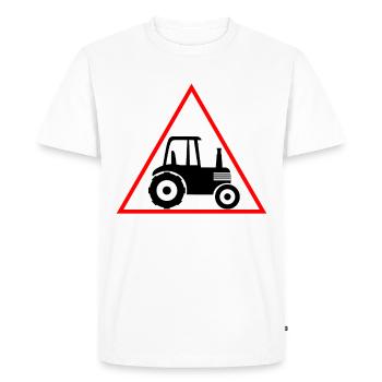 Achtung Tracktor Trecker Landwirt Farmer Bauer - T-shirt Premium bio Homme - blanc - Devant - Nico (187cm)
