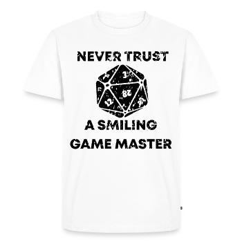 Ne faites jamais confiance à un maître de jeux souriant - T-shirt Premium bio Homme - blanc - Devant - Nico (187cm)