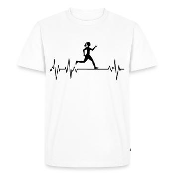 Runner Passion EKG Heartbeat Course à pied Sport - T-shirt Premium bio Homme - blanc - Devant - Nico (187cm)