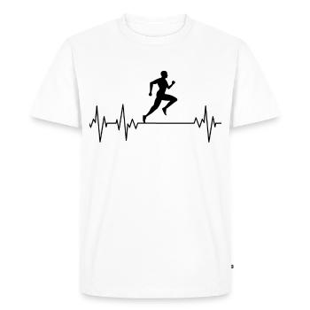 Runner Passion EKG Heartbeat Running Sport Course à pied - T-shirt Premium bio Homme - blanc - Devant - Nico (187cm)