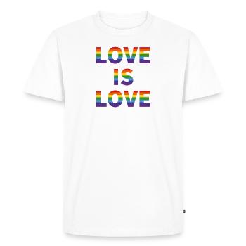 L'amour est l'amour - T-shirt Premium bio Homme - blanc - Devant - Nico (187cm)