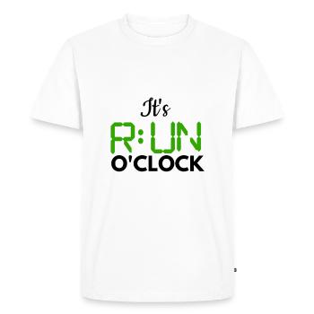 Run O’clock Running Jogging Course Sports de course - T-shirt Premium bio Homme - blanc - Devant - Nico (187cm)