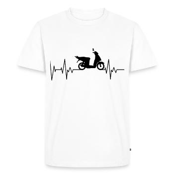 Scooter Heartbeat ECG Heart Rate Scooting Hobby - Men's Premium Organic T-Shirt - white - Front - Nico (187cm)