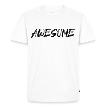 Awesome - Men's Premium Organic T-Shirt - white - Front - Nico (187cm)
