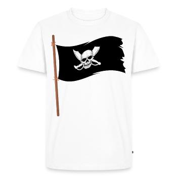 Drapeau pirate - T-shirt Premium bio Homme - blanc - Devant - Nico (187cm)