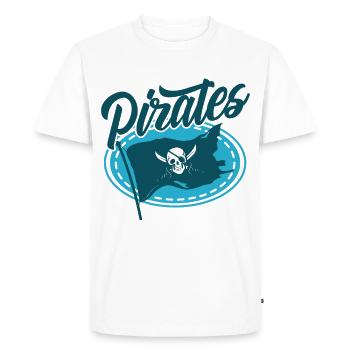Drapeau pirate - T-shirt Premium bio Homme - blanc - Devant - Nico (187cm)