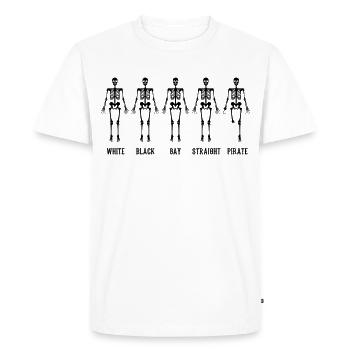 Squelette de pirate - T-shirt Premium bio Homme - blanc - Devant - Nico (187cm)