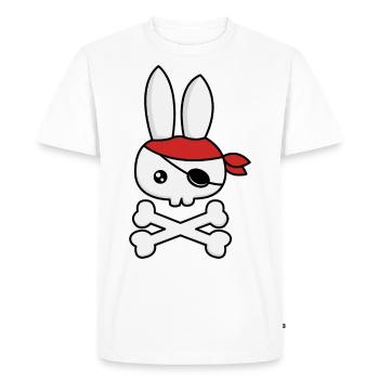 Lapin pirate - T-shirt Premium bio Homme - blanc - Devant - Nico (187cm)