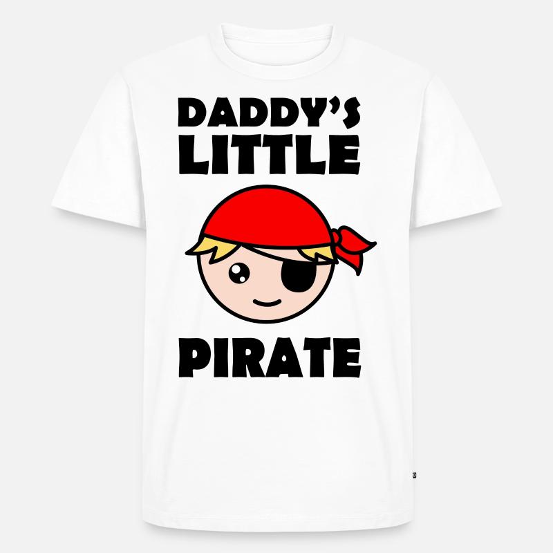 Papas kleiner Pirat - Männer Premium Bio T-Shirt - Weiß