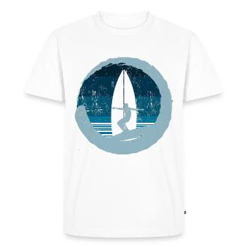 Cool Surfing Design - Men's Premium Organic T-Shirt - white - Front - Nico (187cm)