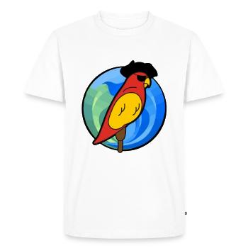 Perroquet pirate - T-shirt Premium bio Homme - blanc - Devant - Nico (187cm)