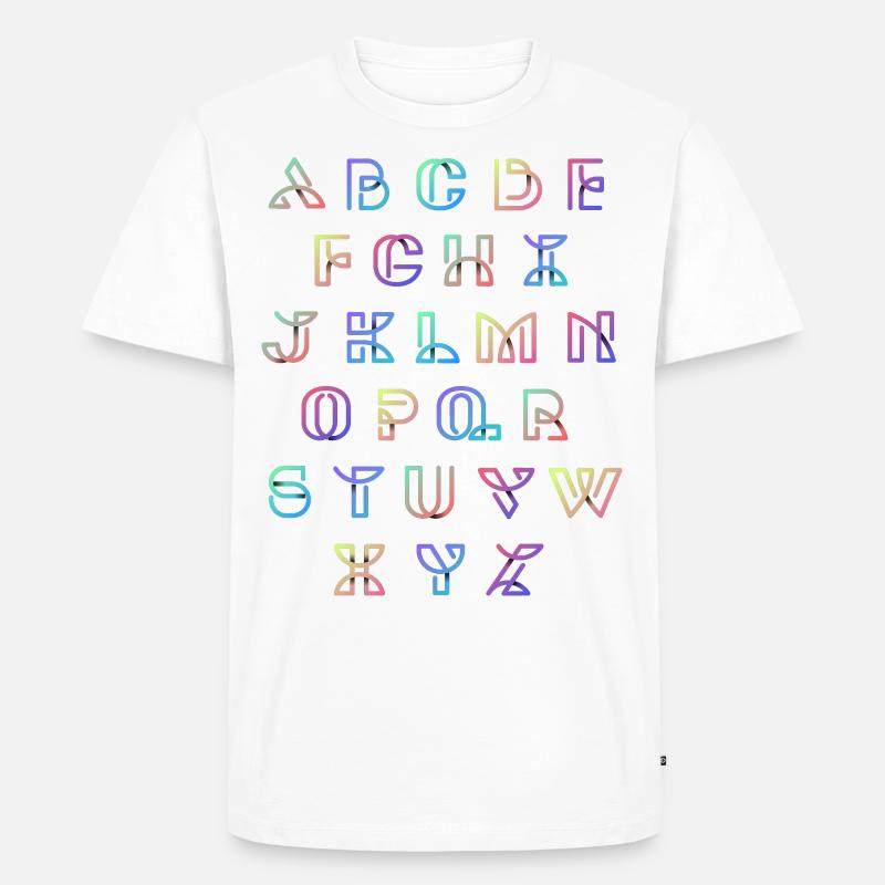 Bunte ABCLimitierte Edition - Männer Premium Bio T-Shirt - Weiß