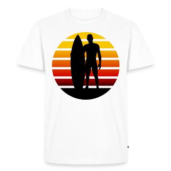 Design rétro surfeur - T-shirt Premium bio Homme - blanc - Devant - Nico (187cm)