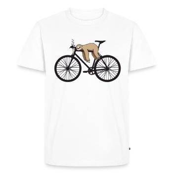 BICYCLE paresseux - T-shirt Premium bio Homme - blanc - Devant - Nico (187cm)
