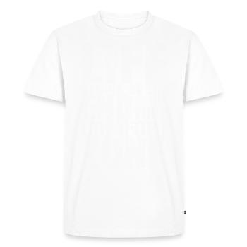 La vie commence à la fin de la zone de confort - T-shirt Premium bio Homme - blanc - Devant - Nico (187cm)