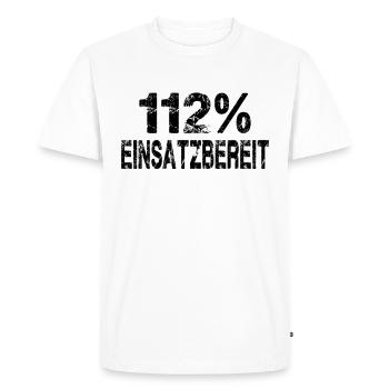 112% Operational Fire Brigade - Men's Premium Organic T-Shirt - white - Front - Nico (187cm)