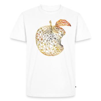 Poly Apple Golden - Men's Premium Organic T-Shirt - white - Front - Nico (187cm)