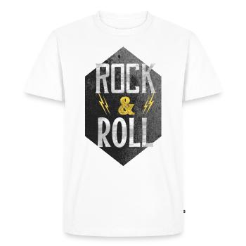Rock and roll - T-shirt Premium bio Homme - blanc - Devant - Nico (187cm)