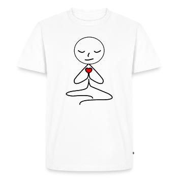 Yoga Heart Spirit Mediation Spiritual Meditation - Men's Premium Organic T-Shirt - white - Front - Nico (187cm)