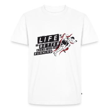 Anniversaire Cadeau Marathon Messieurs - T-shirt Premium bio Homme - blanc - Devant - Nico (187cm)