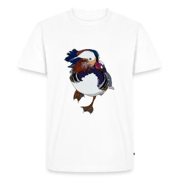 Canard mandarin populaire parmi les connaisseurs de canards - T-shirt Premium bio Homme - blanc - Devant - Nico (187cm)