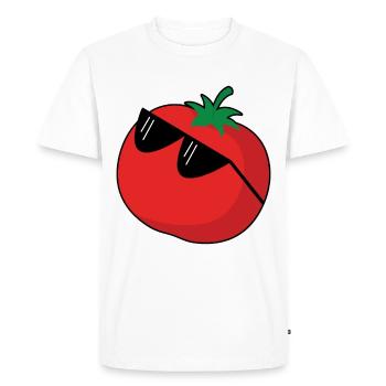 Tomate lunettes de soleil légumes fruit Drôle - T-shirt Premium bio Homme - blanc - Devant - Nico (187cm)