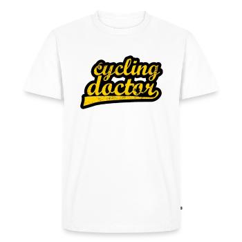 Médecin de vélo médecin de vélo - T-shirt Premium bio Homme - blanc - Devant - Nico (187cm)