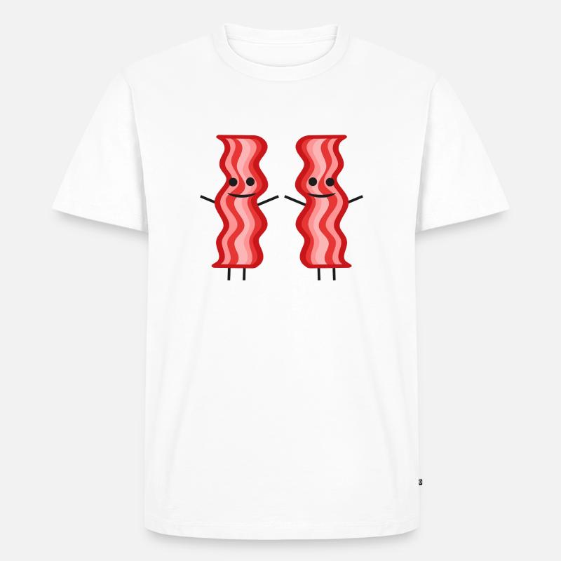 COMIC Bacon - Männer Premium Bio T-Shirt - Weiß
