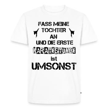 Karaté père fille famille cadeau arts martiaux - T-shirt Premium bio Homme - blanc - Devant - Nico (187cm)