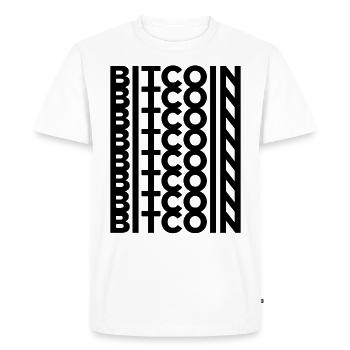 BITCOIN - T-shirt Premium bio Homme - blanc - Devant - Nico (187cm)
