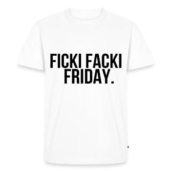 Ficki Facki vendredi - T-shirt Premium bio Homme - blanc - Devant - Nico (187cm)