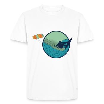 Chemises et cadeaux de kitesurfer avec embarquement de cerf-volant - T-shirt Premium bio Homme - blanc - Devant - Nico (187cm)