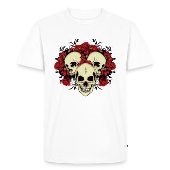 Roses de crâne GOTHIC - T-shirt Premium bio Homme - blanc - Devant - Nico (187cm)