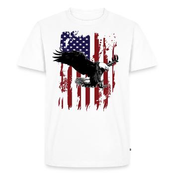 Eagle American Flag - Men's Premium Organic T-Shirt - white - Front - Nico (187cm)