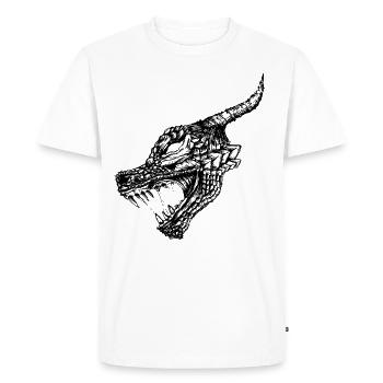 Costume Dragon Fantasy Fire Wiking Costume humain - T-shirt Premium bio Homme - blanc - Devant - Nico (187cm)