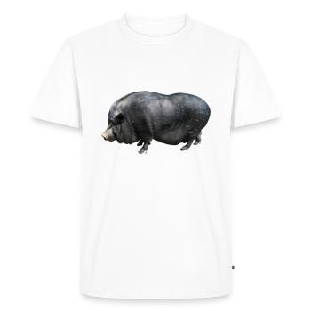 Porc à ventre suspendu - T-shirt Premium bio Homme - blanc - Devant - Nico (187cm)