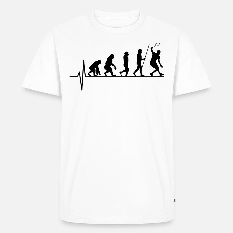 Squash Spieler Evolution - Männer Premium Bio T-Shirt - Weiß