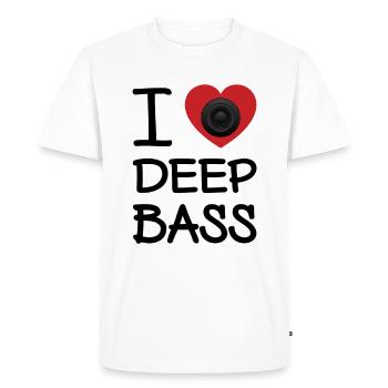I LOVE DEEP BASS - Men's Premium Organic T-Shirt - white - Front - Nico (187cm)