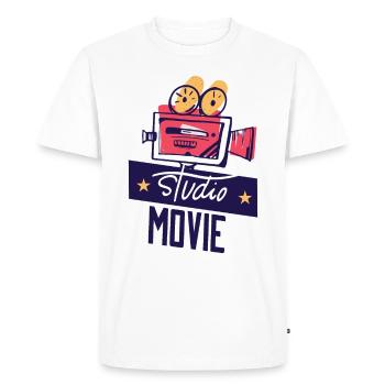 Hollywood Studio Movie with old movie camera retro - Men's Premium Organic T-Shirt - white - Front - Nico (187cm)