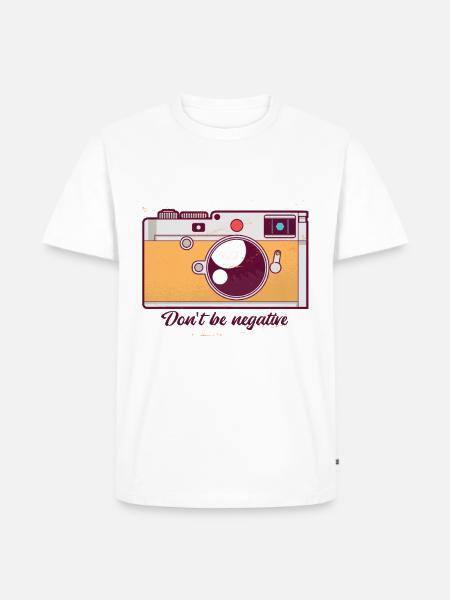 Retro Fotokamera mit Motivationsspruch - Männer Premium Bio T-Shirt - Weiß
