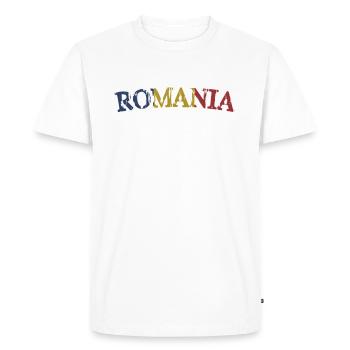 Roumanie Roumanie drapeau - T-shirt Premium bio Homme - blanc - Devant - Nico (187cm)
