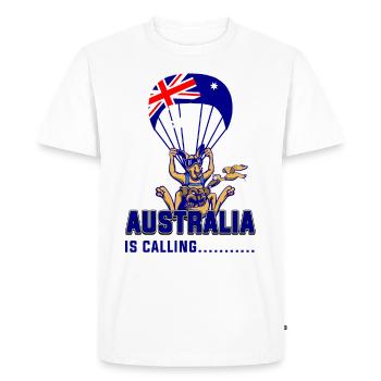 L'Australie appelle - T-shirt Premium bio Homme - blanc - Devant - Nico (187cm)