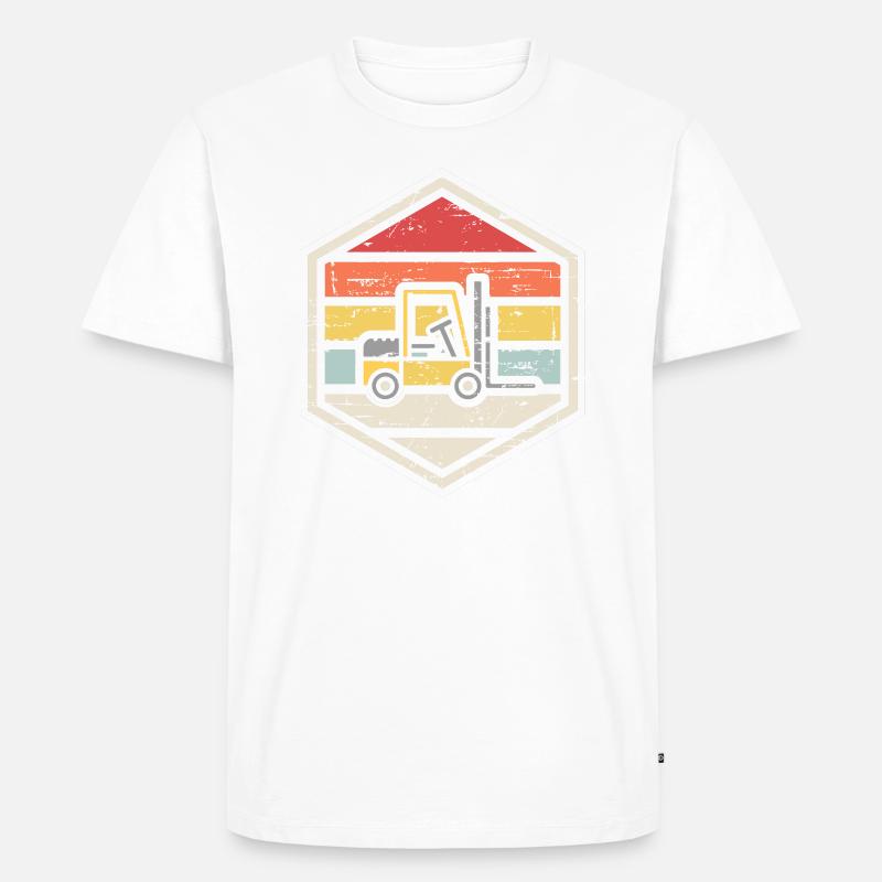 Retro Abzeichen Gabelstapler - Männer Premium Bio T-Shirt - undefined