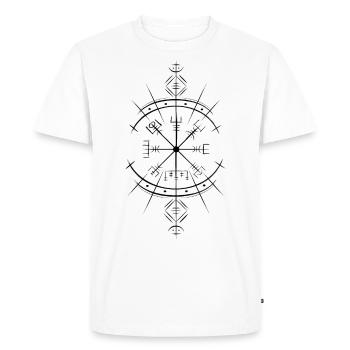 Boussole des Vikings Vegvisir Néopaganisme - T-shirt Premium bio Homme - blanc - Devant - Nico (187cm)