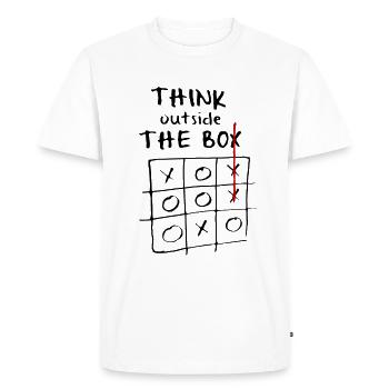 Sortez des sentiers battus Tic Tac Toe | T-shirt Unisexe - T-shirt Premium bio Homme - blanc - Devant - Nico (187cm)